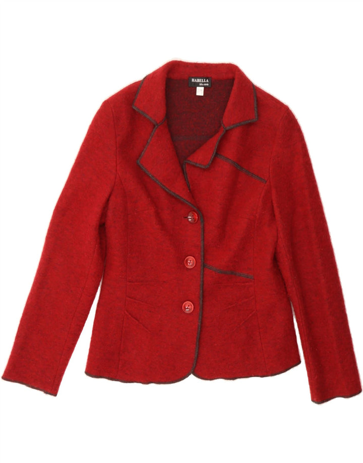 HABELLA Womens 3 Button Blazer Jacket IT 42 Medium Red Vintage Habella and Second-Hand Habella from Messina Hembry 
