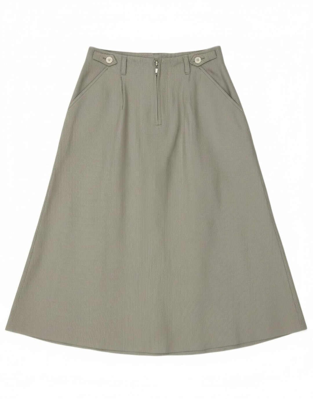 Vintage Womens Flared Skirt IT 46 Large W30 Green Striped Polyester