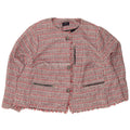 Marks & Spencer Womens 3 Button Blazer Jacket UK 30 6XL Red Check Polyester