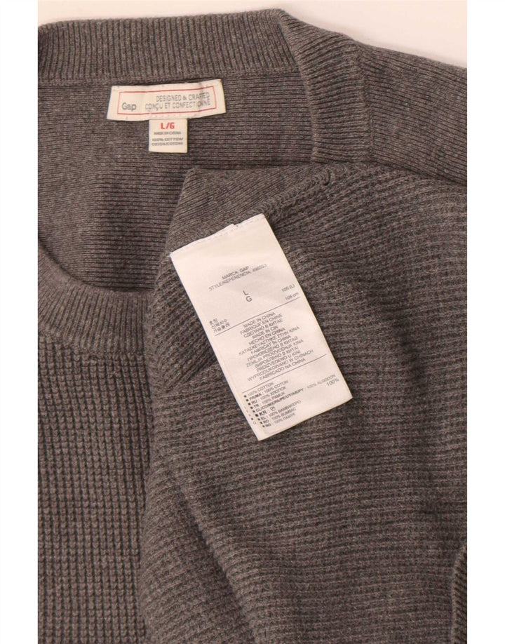 Gap Mens Crew Neck Jumper Sweater Large Grey Cotton