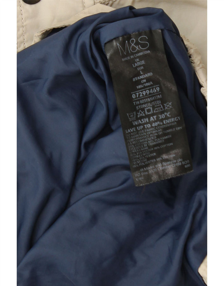 Marks & Spencer Mens Utility Jacket UK 40 Large Beige Cotton
