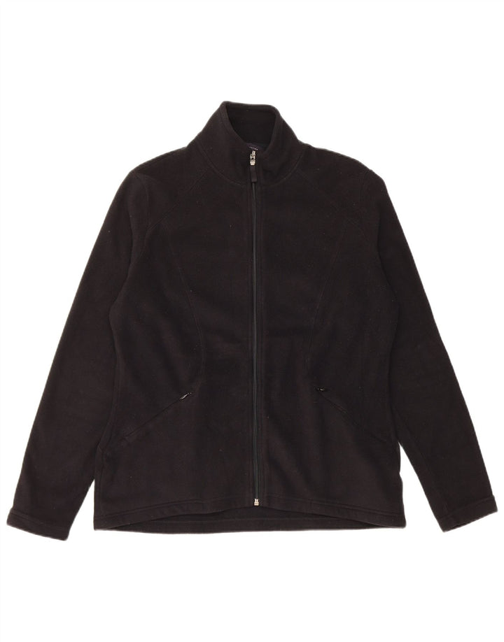 Marks & Spencer Womens Fleece Jacket UK 12 Medium  Black Polyester