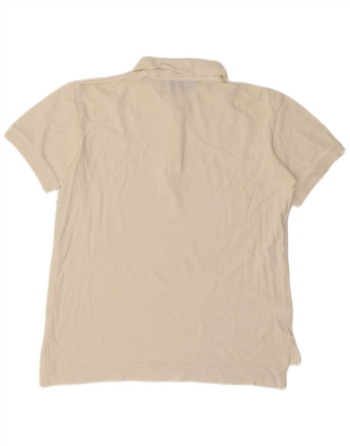 Les Copains Womens Polo Shirt IT 44 Medium Off White Cotton