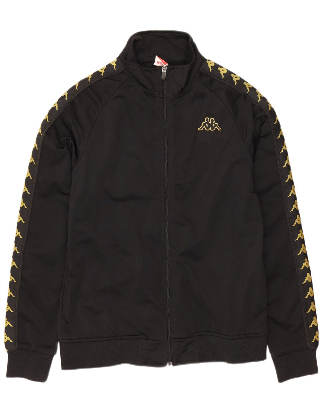 KAPPA Mens Graphic Tracksuit Top Jacket Medium Black Polyester