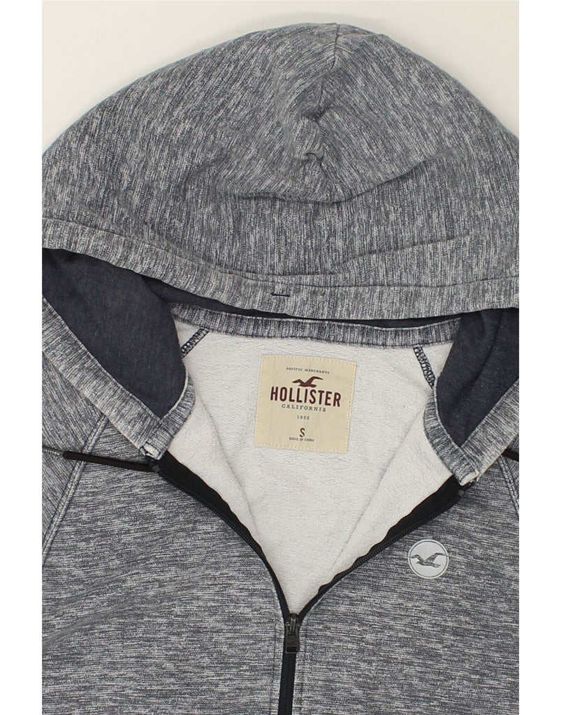 HOLLISTER Mens Zip Hoodie Sweater Small Grey Flecked Cotton | Vintage Hollister | Thrift | Second-Hand Hollister | Used Clothing | Messina Hembry 