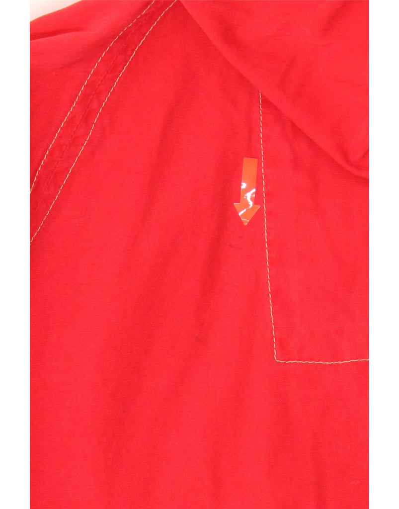 VINTAGE Mens Hooded Windbreaker Jacket UK 36 Small Red Cotton Vintage Vintage and Second-Hand Vintage from Messina Hembry 