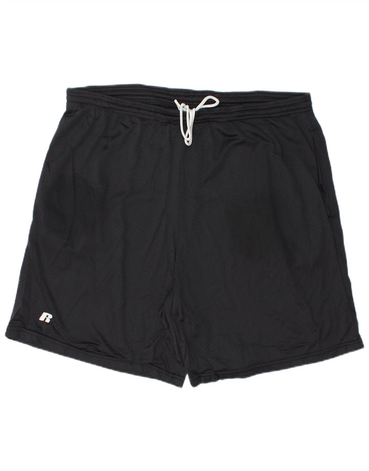 RUSSELL ATHLETIC Mens Sport Shorts XL Black Nylon