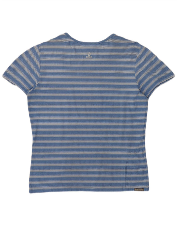 The North Face Womens T-Shirt Top UK 16 Large Blue Striped Polyester