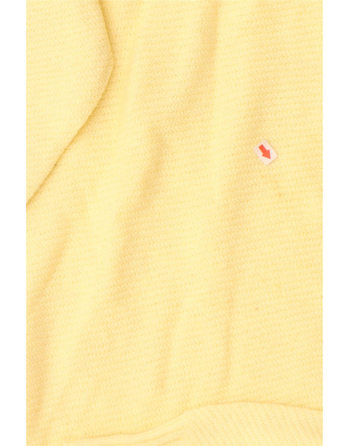 VINTAGE Womens Crew Neck Jumper Sweater UK 14 Medium Yellow Wool