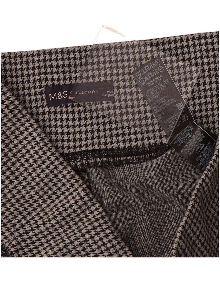 Marks & Spencer Womens Leggings UK 14 Large Grey Houndstooth Polyester