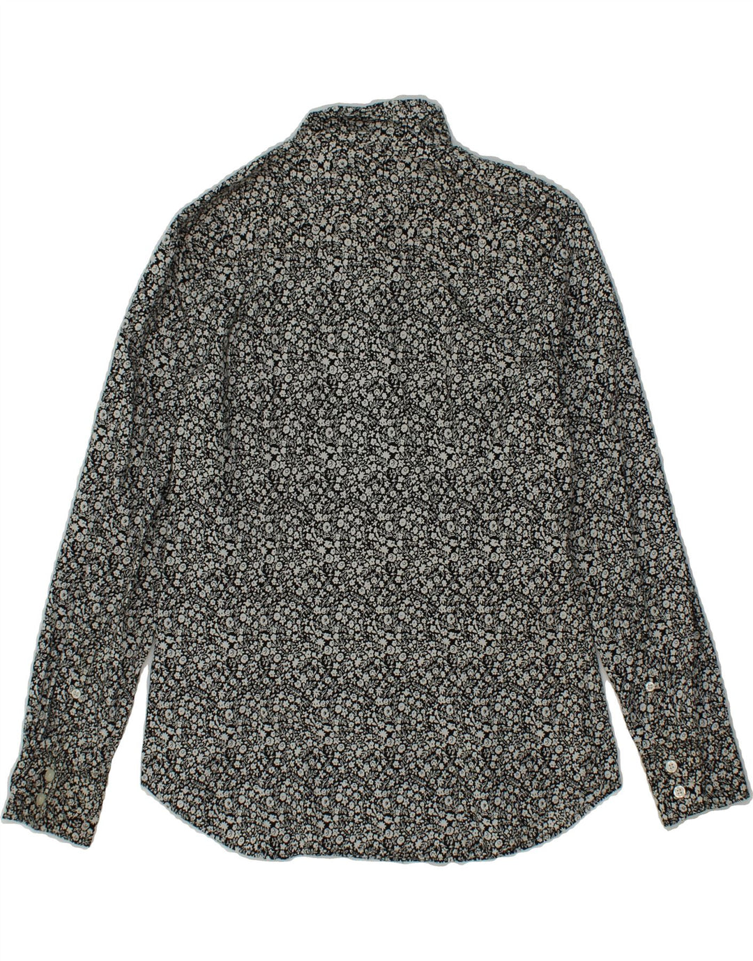 J. CREW Womens Shirt UK 10 Small Grey Floral Cotton Vintage J. Crew and Second-Hand J. Crew from Messina Hembry 