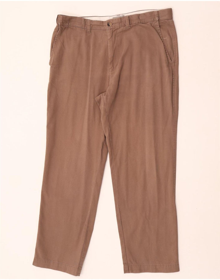 Marks & Spencer Mens Regular Fit Chino Trousers W36 L29 Brown Cotton