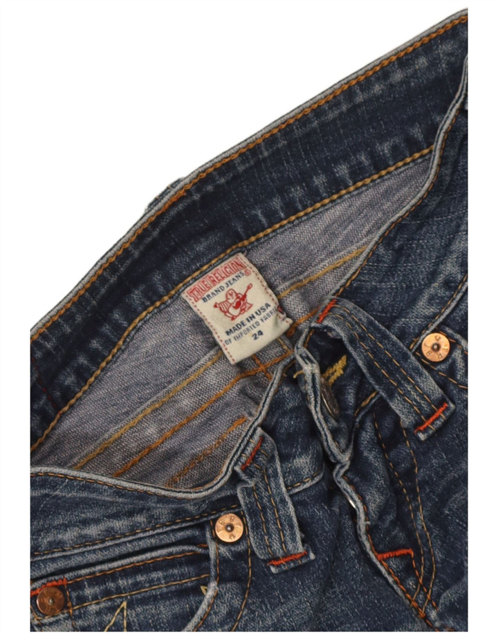 True Religion Womens Bootcut Jeans W24 L27 Blue Cotton