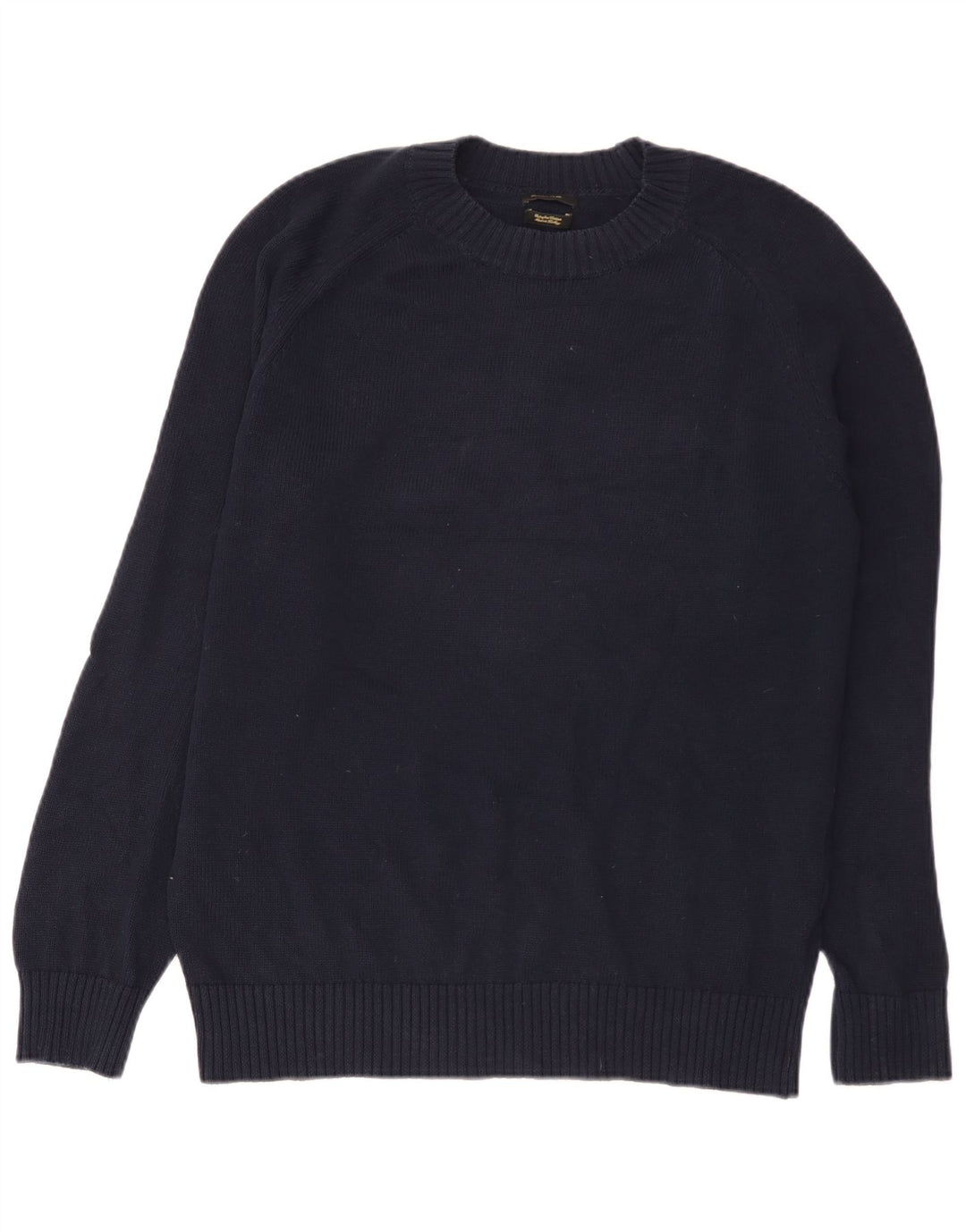 Massimo Dutti Mens Crew Neck Jumper Sweater Medium Navy Blue