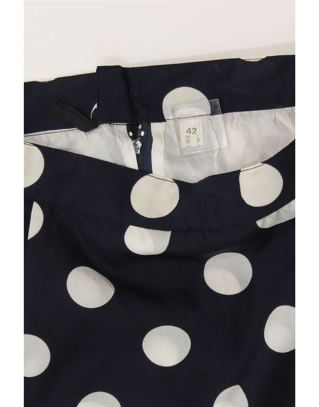 VINTAGE Womens Straight Skirt IT 42 Medium W26  Navy Blue Polka Dot Vintage Vintage and Second-Hand Vintage from Messina Hembry 
