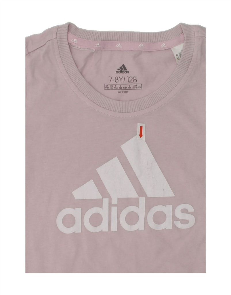 ADIDAS Girls Graphic T-Shirt Top 7-8 Years Pink Cotton | Vintage Adidas | Thrift | Second-Hand Adidas | Used Clothing | Messina Hembry 