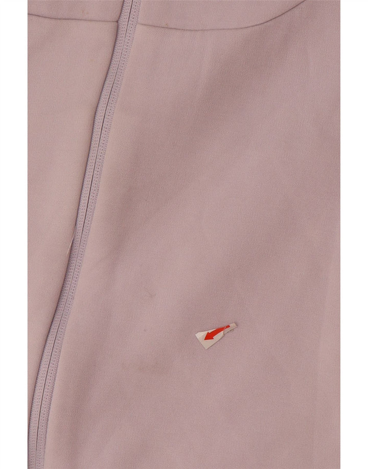 PUMA Girls Zip Hoodie Sweater 13-14 Years Purple Colourblock Cotton