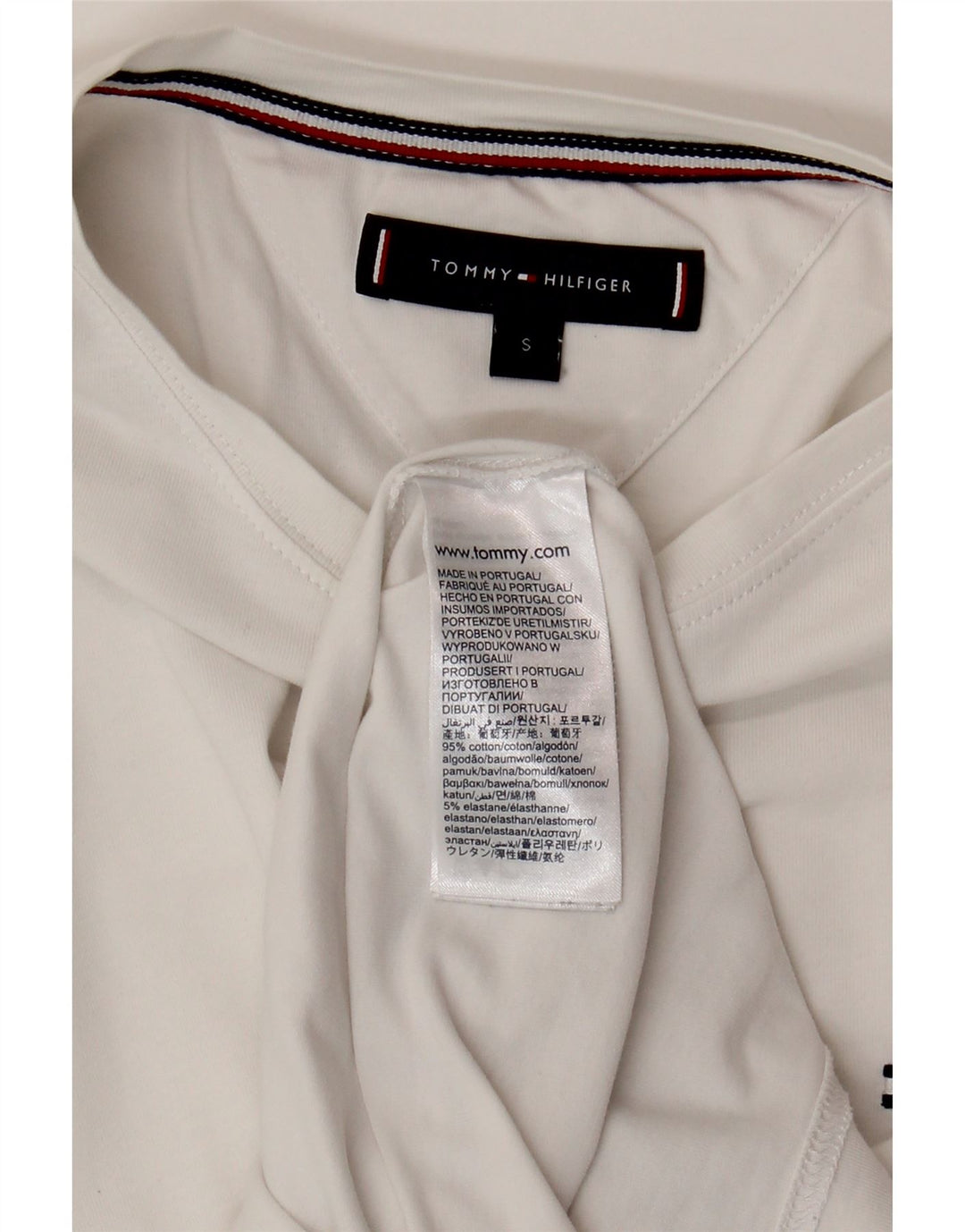 TOMMY HILFIGER Mens T-Shirt Top Small White Cotton