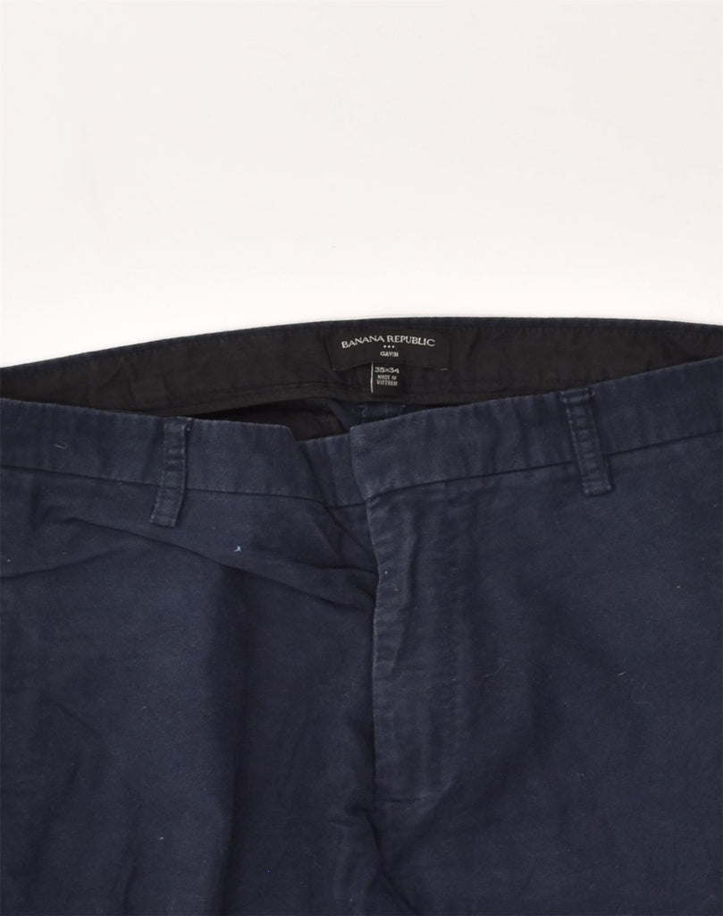 BANANA REPUBLIC Mens Gavin Straight Chino Trousers W35 L34 Navy Blue | Vintage Banana Republic | Thrift | Second-Hand Banana Republic | Used Clothing | Messina Hembry 