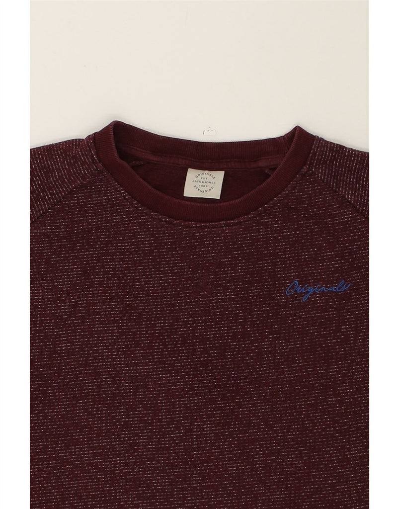 JACK & JONES Mens Sweatshirt Jumper Large Burgundy Flecked Cotton | Vintage Jack & Jones | Thrift | Second-Hand Jack & Jones | Used Clothing | Messina Hembry 