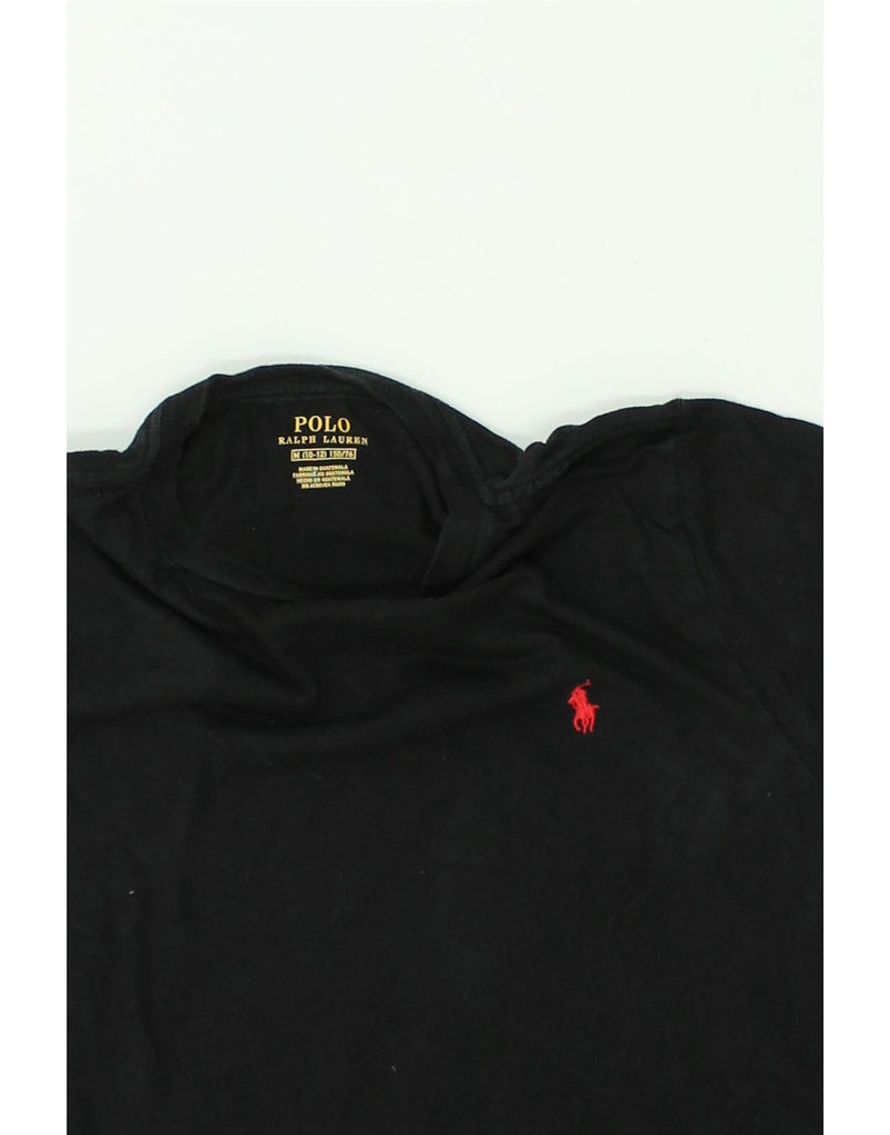 POLO RALPH LAUREN Boys T-Shirt Top 10-11 Years Medium Black Cotton | Vintage Polo Ralph Lauren | Thrift | Second-Hand Polo Ralph Lauren | Used Clothing | Messina Hembry 