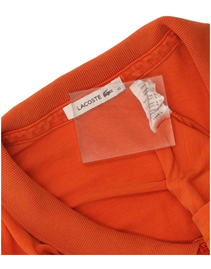 Lacoste Womens Polo Shirt Size 46 XL Orange Lyocell