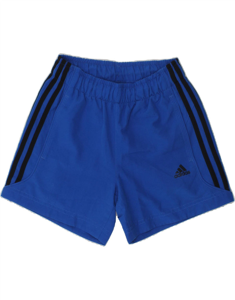 ADIDAS Boys Climalite Graphic Sport Shorts 9-10 Years Blue Polyester | Vintage Adidas | Thrift | Second-Hand Adidas | Used Clothing | Messina Hembry 