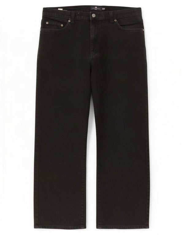 Marks & Spencer Mens Blue Harbour Straight Jeans W36 L29 Black Cotton
