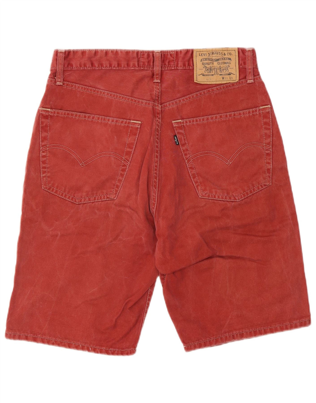 LEVI'S Mens 476 Denim Shorts W31 Medium Red Cotton