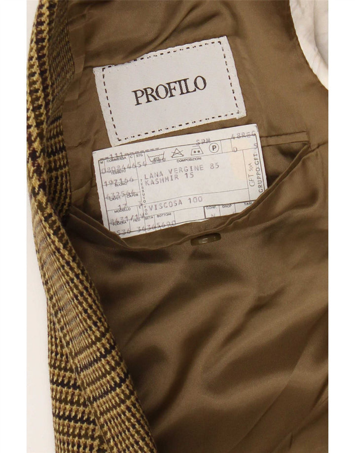 Profilo Mens 2 Button Blazer Jacket IT 48 Medium Brown Houndstooth