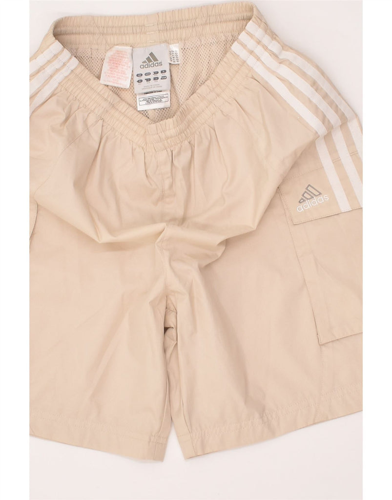 ADIDAS Womens Sport Shorts W26 Small Beige Polyester | Vintage Adidas | Thrift | Second-Hand Adidas | Used Clothing | Messina Hembry 