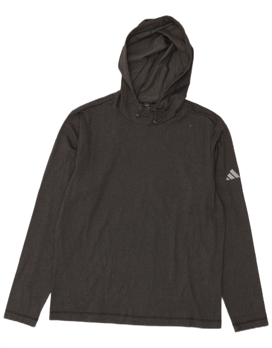 Adidas Mens Hooded Top Long Sleeve Medium Grey Polyester