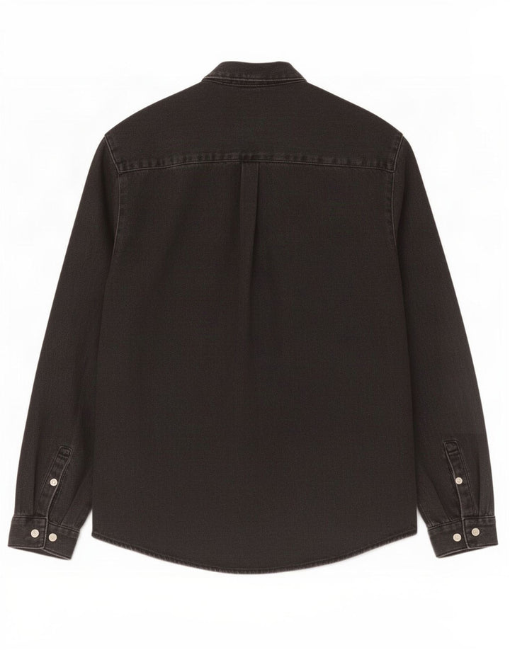 Zara Mens Denim Shirt Small Black Cotton