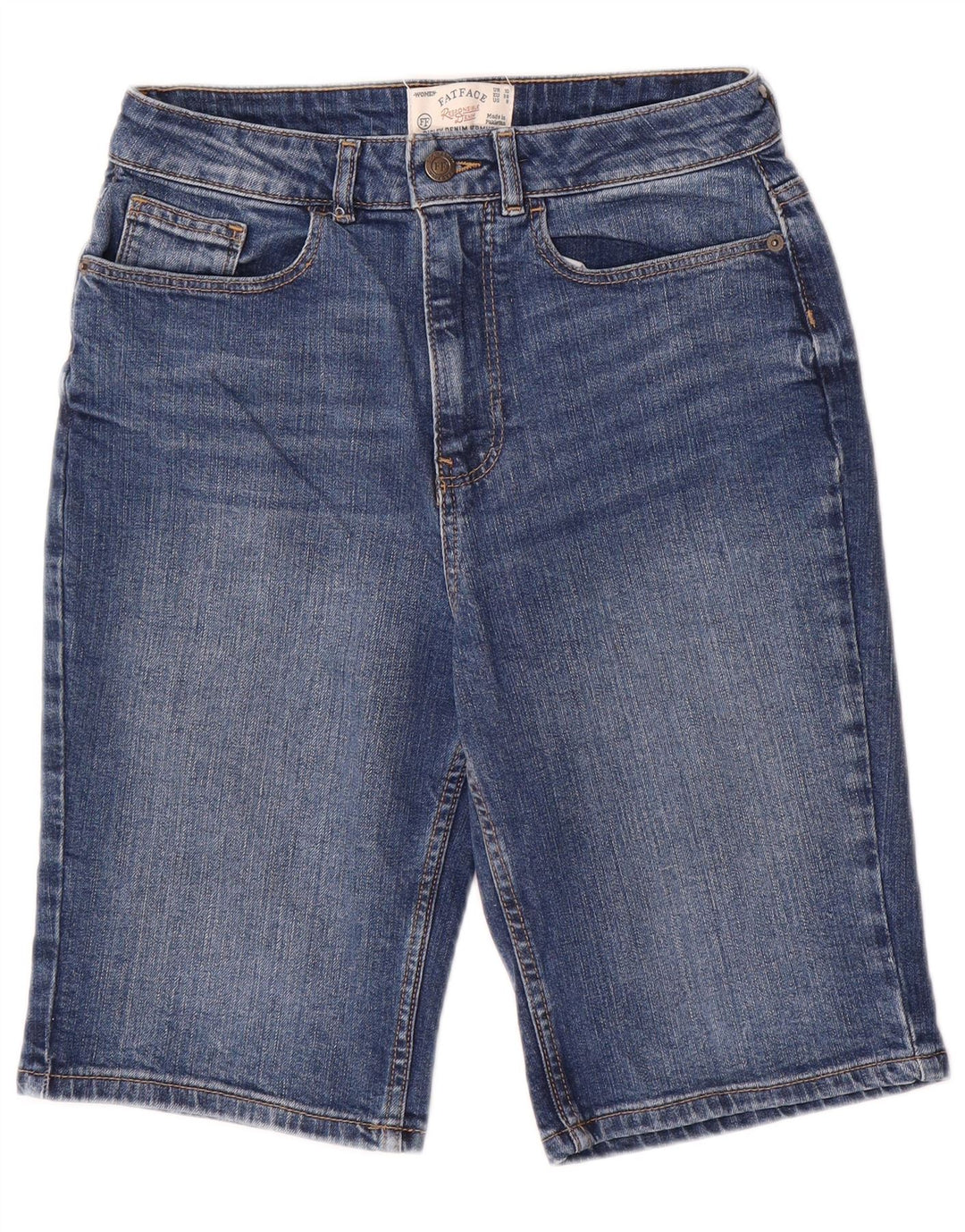 Fat Face Womens Denim Shorts UK 10 Small W28  Blue Cotton