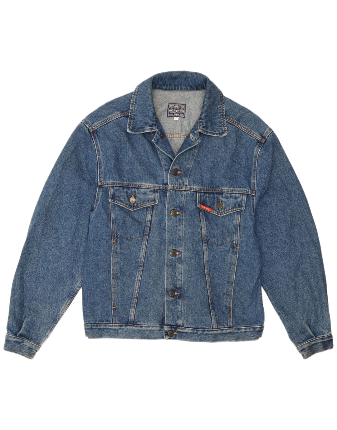 Doringo Mens Denim Jacket UK 38 Medium Blue Cotton
