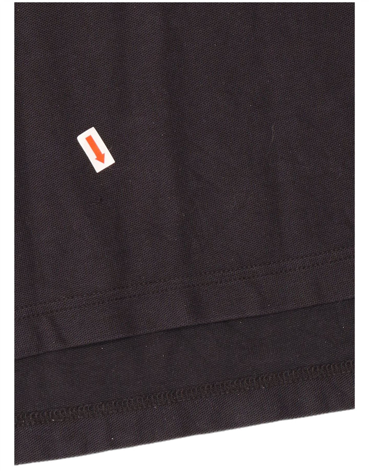 TOMMY HILFIGER Mens Regular Fit Polo Shirt Large Black Cotton