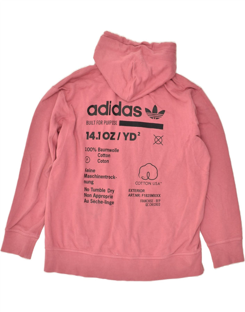 ADIDAS Mens Graphic Zip Hoodie Sweater Large Pink Cotton | Vintage Adidas | Thrift | Second-Hand Adidas | Used Clothing | Messina Hembry 