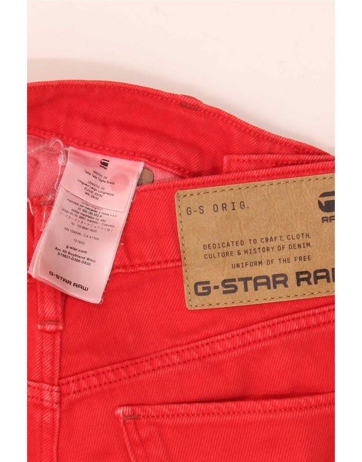 G-Star Mens 3D Arc Cropped Jeans W25 L25 Red Cotton