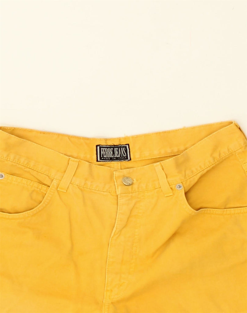 GIANFRANCO FERRE Womens Hot Pants W30 Medium  Yellow Cotton | Vintage Gianfranco Ferre | Thrift | Second-Hand Gianfranco Ferre | Used Clothing | Messina Hembry 