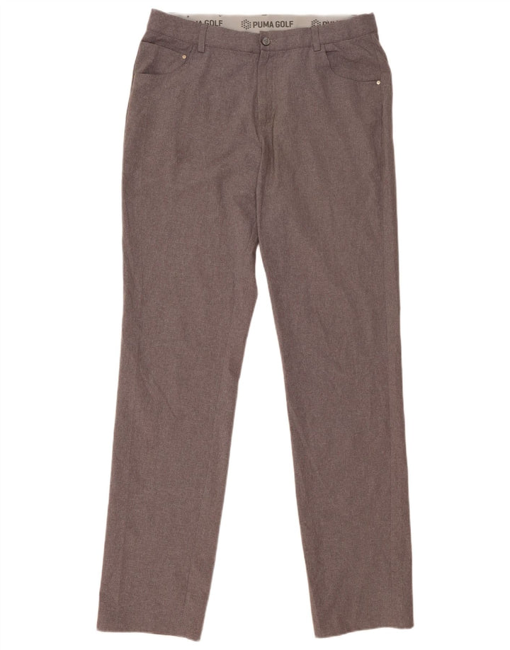 Puma Mens Slim Casual Trousers W34 L36 Grey Polyester