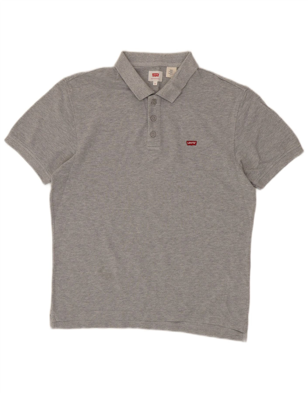 LEVI'S Mens Polo Shirt Small Grey Cotton