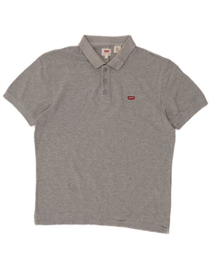 LEVI'S Mens Polo Shirt Small Grey Cotton