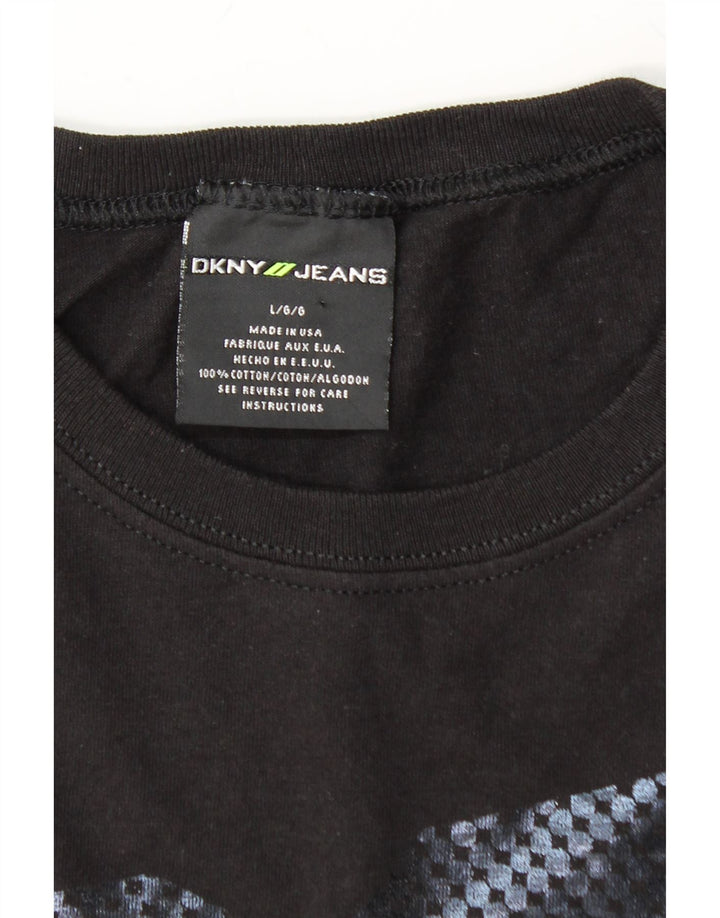DKNY Mens Graphic Vest Top Large Black Cotton