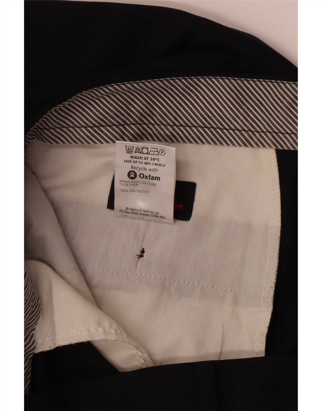 Marks & Spencer Mens Straight Suit Trousers W38 L33 Navy Blue Polyester