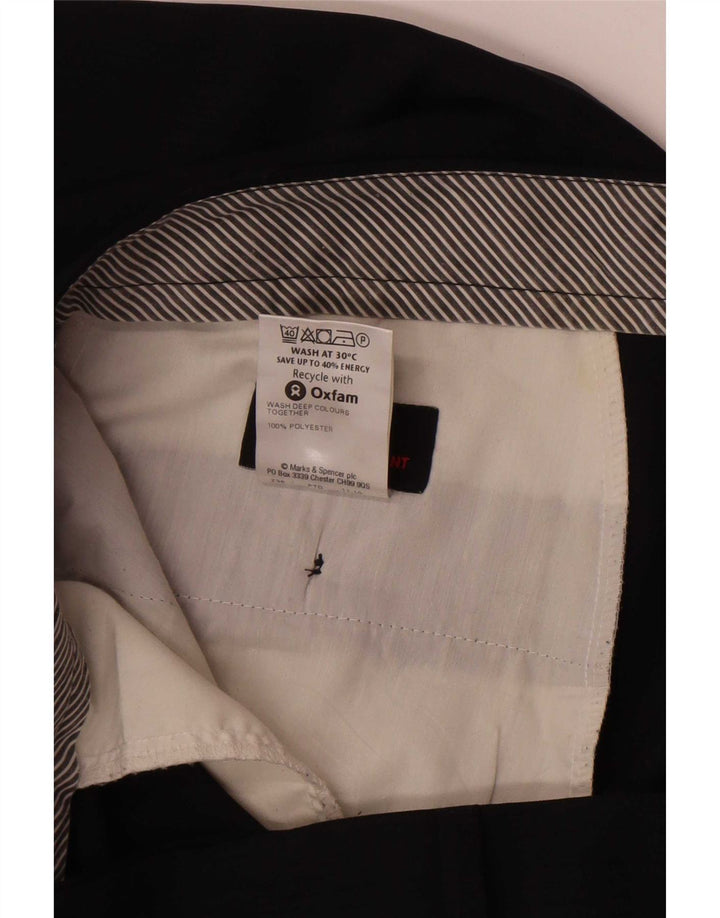 Marks & Spencer Mens Straight Suit Trousers W38 L33 Navy Blue Polyester