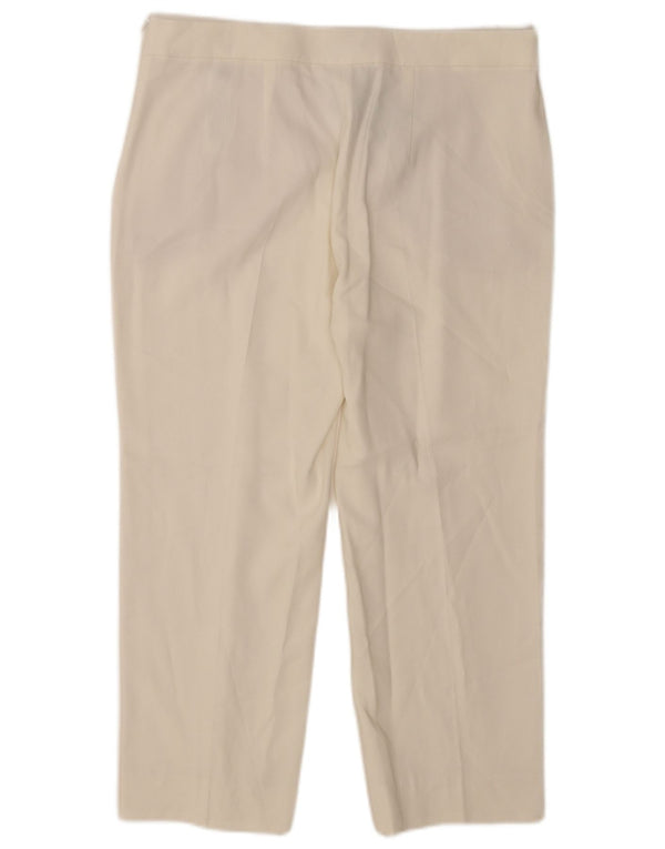 Massimo Dutti Womens Capri Trousers EU 42 Large W32 L23 White Viscose