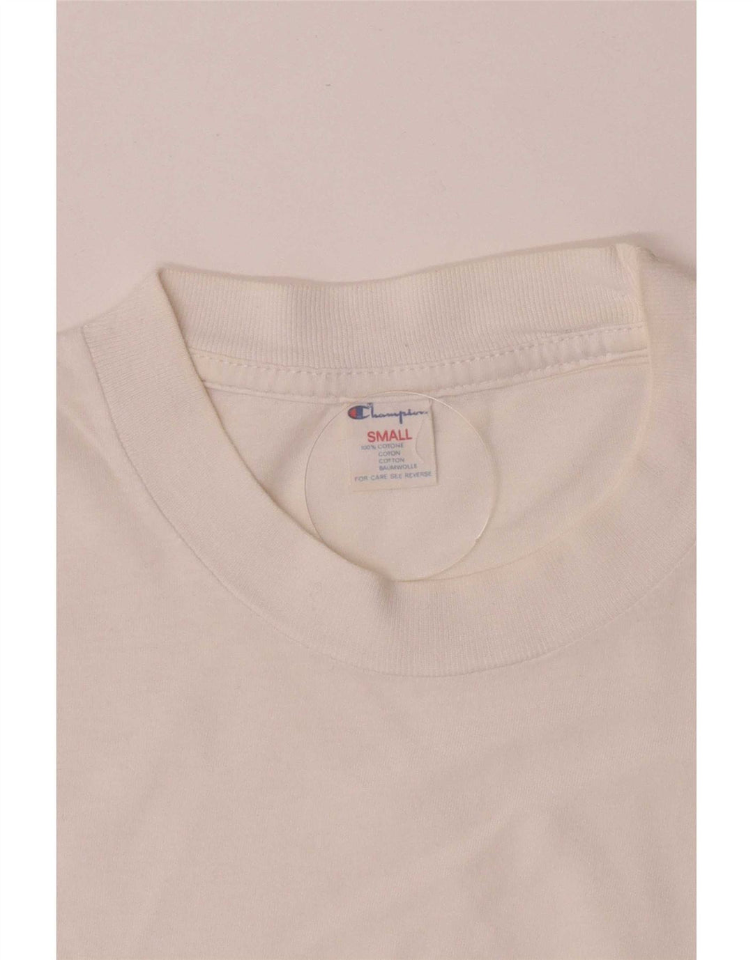 Champion Mens Graphic T-Shirt Top Small White Cotton