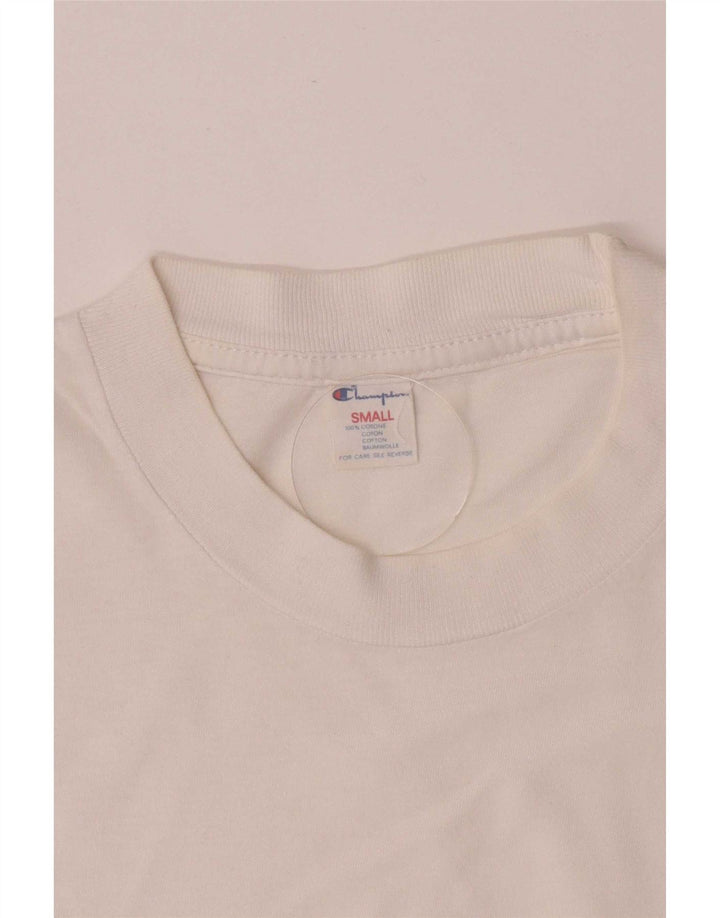 Champion Mens Graphic T-Shirt Top Small White Cotton