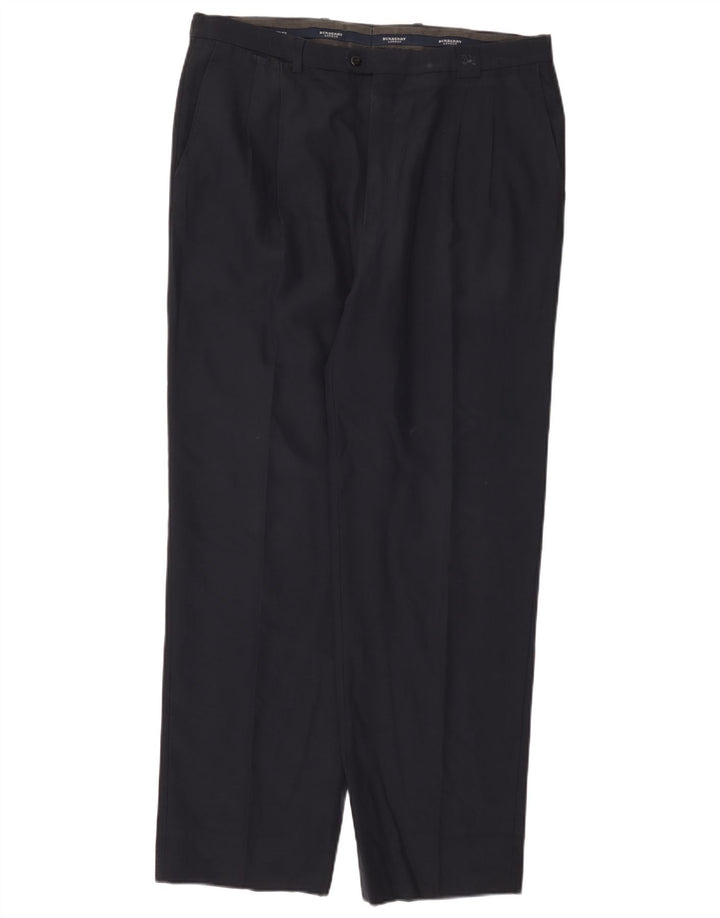 Burberry Mens Pegged Suit Trousers IT 48 Medium W36 L31 Navy Blue Wool