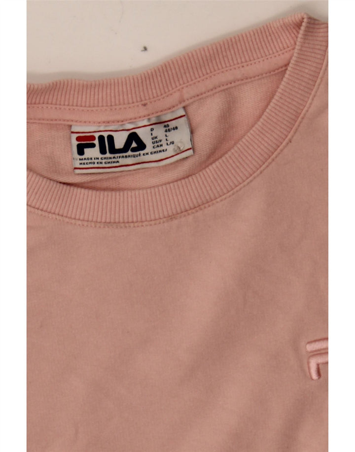 FILA Womens Sweatshirt Jumper UK 16 Large Pink Cotton Vintage Fila and Second-Hand Fila from Messina Hembry 